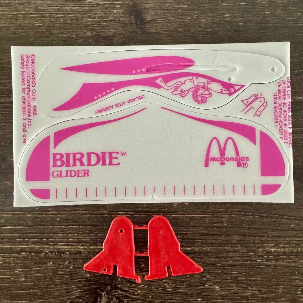 Vintage McDonalds Glider Toy Lot 1980 1985 Ronald McDonald Birdie 3pc Set